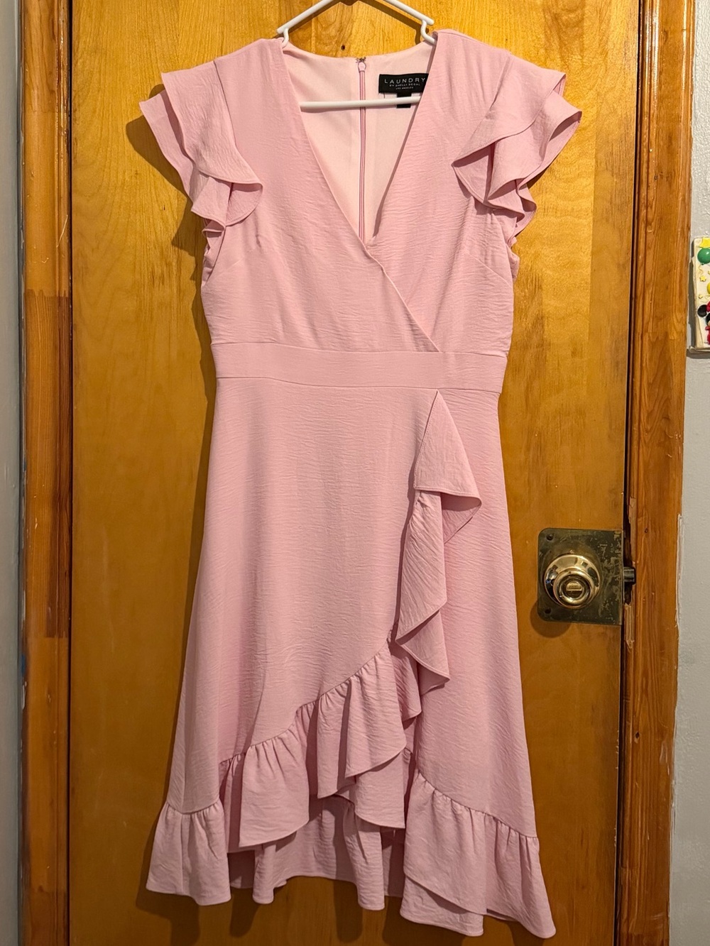 Laundry By Shelli Segal Light Pink Ruffle Midi Dress